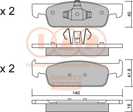 IAP QUALITY PARTS 704-00101P - Комплект спирачно феродо, дискови спирачки vvparts.bg