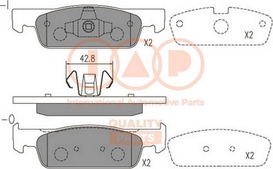 IAP QUALITY PARTS 704-00101 - Комплект спирачно феродо, дискови спирачки vvparts.bg