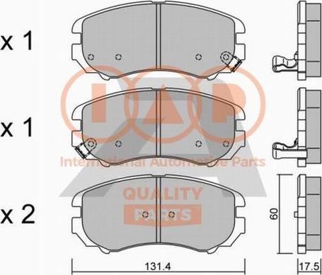 IAP QUALITY PARTS 704-21110P - Комплект спирачно феродо, дискови спирачки vvparts.bg