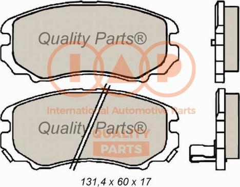 IAP QUALITY PARTS 704-07000 - Комплект спирачно феродо, дискови спирачки vvparts.bg