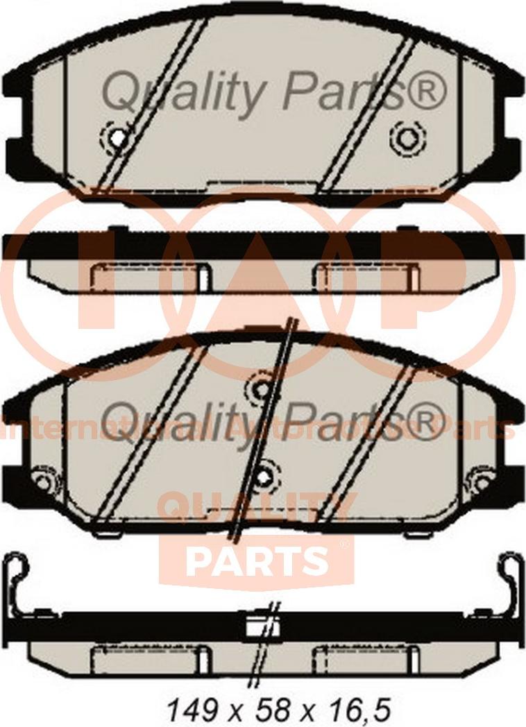 IAP QUALITY PARTS 704-07085G - Комплект спирачно феродо, дискови спирачки vvparts.bg