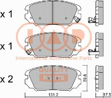 IAP QUALITY PARTS 704-07037P - Комплект спирачно феродо, дискови спирачки vvparts.bg