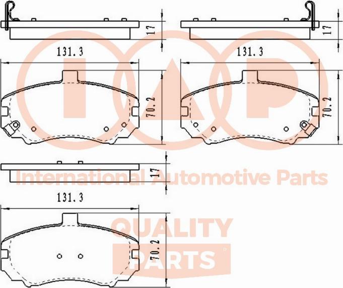 IAP QUALITY PARTS 704-07024 - Комплект спирачно феродо, дискови спирачки vvparts.bg