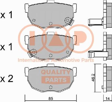 IAP QUALITY PARTS 704-07021P - Комплект спирачно феродо, дискови спирачки vvparts.bg