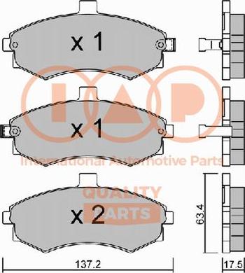 IAP QUALITY PARTS 704-07022P - Комплект спирачно феродо, дискови спирачки vvparts.bg