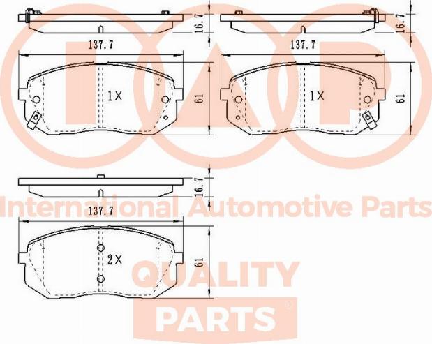 IAP QUALITY PARTS 704-07180 - Комплект спирачно феродо, дискови спирачки vvparts.bg