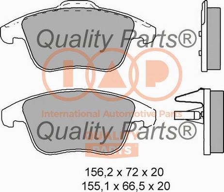 IAP QUALITY PARTS 704-14072X - Комплект спирачно феродо, дискови спирачки vvparts.bg