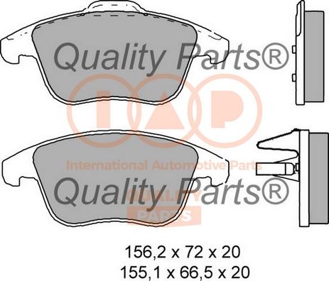 IAP QUALITY PARTS 704-14072 - Комплект спирачно феродо, дискови спирачки vvparts.bg
