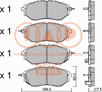 IAP QUALITY PARTS 704-15035P - Комплект спирачно феродо, дискови спирачки vvparts.bg