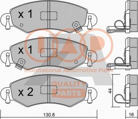 IAP QUALITY PARTS 704-16097P - Комплект спирачно феродо, дискови спирачки vvparts.bg