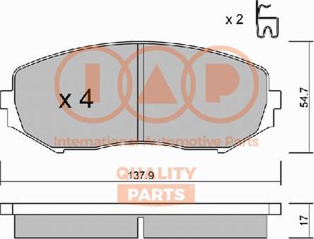 IAP QUALITY PARTS 704-16057P - Комплект спирачно феродо, дискови спирачки vvparts.bg