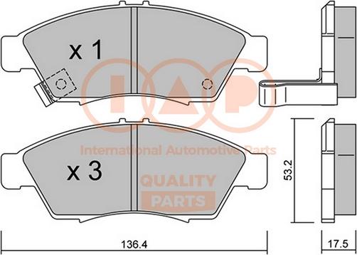 IAP QUALITY PARTS 704-16086P - Комплект спирачно феродо, дискови спирачки vvparts.bg