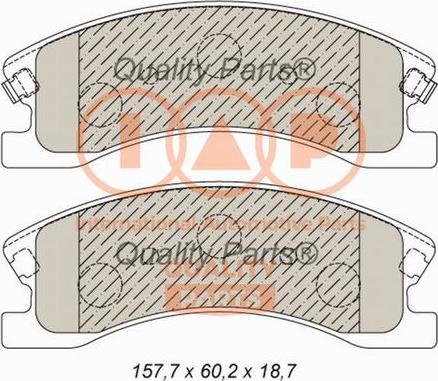 IAP QUALITY PARTS 704-10047 - Комплект спирачно феродо, дискови спирачки vvparts.bg