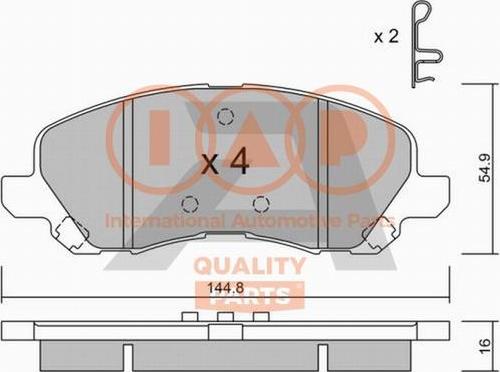 IAP QUALITY PARTS 704-10070P - Комплект спирачно феродо, дискови спирачки vvparts.bg