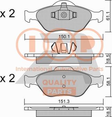 IAP QUALITY PARTS 704-11028P - Комплект спирачно феродо, дискови спирачки vvparts.bg