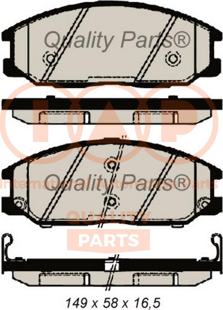 IAP QUALITY PARTS 704-18032G - Комплект спирачно феродо, дискови спирачки vvparts.bg