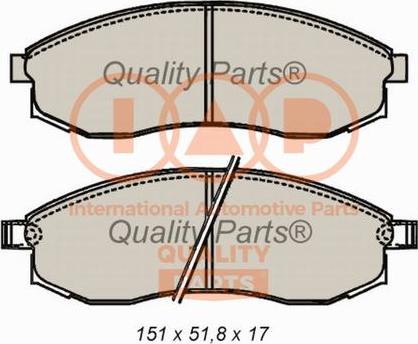 IAP QUALITY PARTS 704-13099 - Комплект спирачно феродо, дискови спирачки vvparts.bg