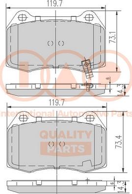 IAP QUALITY PARTS 704-13097 - Комплект спирачно феродо, дискови спирачки vvparts.bg