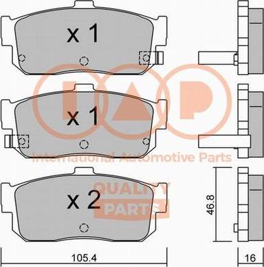 IAP QUALITY PARTS 704-13084P - Комплект спирачно феродо, дискови спирачки vvparts.bg