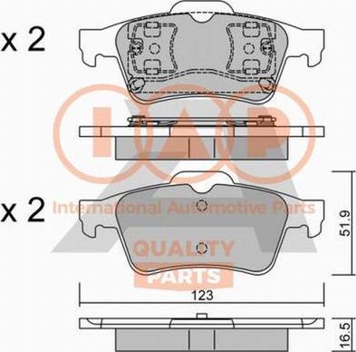 IAP QUALITY PARTS 704-13180P - Комплект спирачно феродо, дискови спирачки vvparts.bg