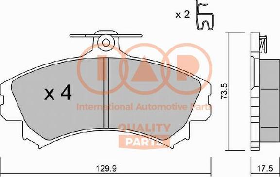 IAP QUALITY PARTS 704-12095P - Комплект спирачно феродо, дискови спирачки vvparts.bg