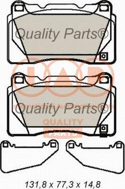 IAP QUALITY PARTS 704-12097X - Комплект спирачно феродо, дискови спирачки vvparts.bg