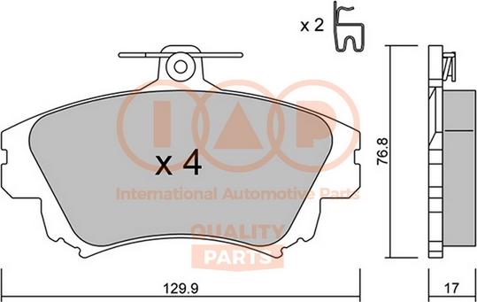 IAP QUALITY PARTS 704-12082P - Комплект спирачно феродо, дискови спирачки vvparts.bg