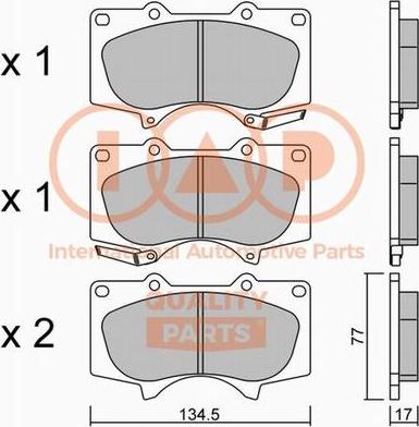 IAP QUALITY PARTS 704-17053P - Комплект спирачно феродо, дискови спирачки vvparts.bg