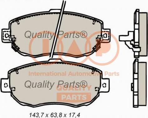 IAP QUALITY PARTS 704-17110P - Комплект спирачно феродо, дискови спирачки vvparts.bg