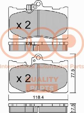 IAP QUALITY PARTS 704-17113P - Комплект спирачно феродо, дискови спирачки vvparts.bg
