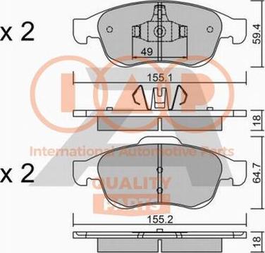 IAP QUALITY PARTS 704-29010P - Комплект спирачно феродо, дискови спирачки vvparts.bg