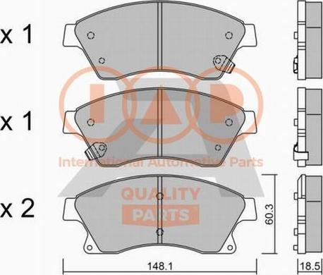 IAP QUALITY PARTS 704-20100P - Комплект спирачно феродо, дискови спирачки vvparts.bg