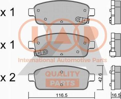 IAP QUALITY PARTS 704-20102P - Комплект спирачно феродо, дискови спирачки vvparts.bg