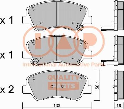 IAP QUALITY PARTS 704-21074P - Комплект спирачно феродо, дискови спирачки vvparts.bg