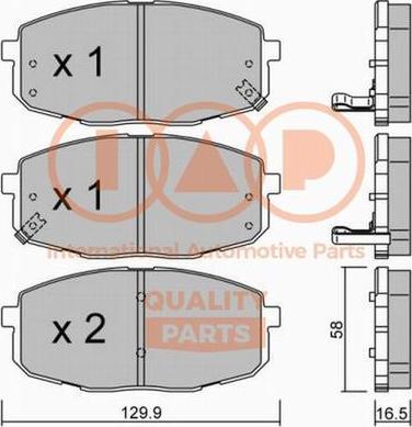 IAP QUALITY PARTS 704-21100P - Комплект спирачно феродо, дискови спирачки vvparts.bg