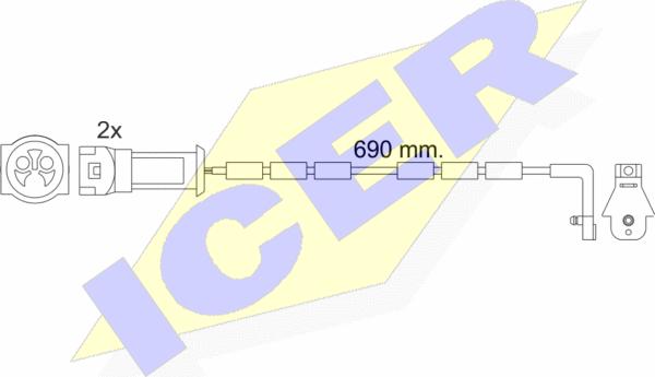 Icer 610445 E C - Предупредителен контактен сензор, износване на накладките vvparts.bg