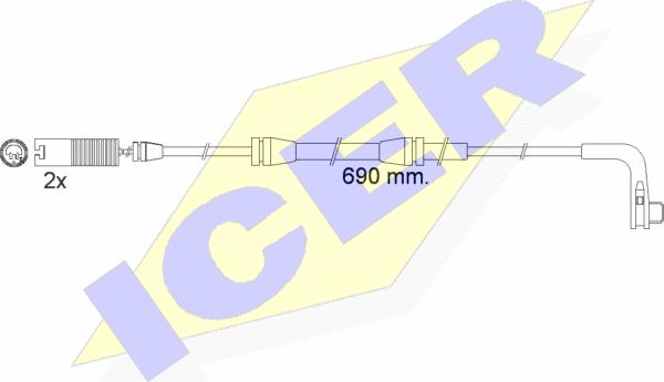 Icer 610479 E C - Предупредителен контактен сензор, износване на накладките vvparts.bg