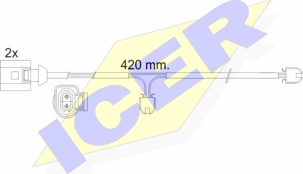 Icer 610476 E C - Предупредителен контактен сензор, износване на накладките vvparts.bg