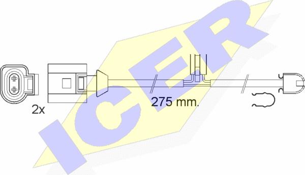 Icer 610565 E C - Предупредителен контактен сензор, износване на накладките vvparts.bg
