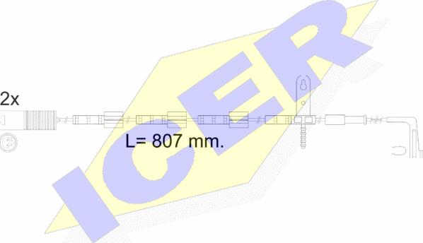 Icer 610584 E C - Предупредителен контактен сензор, износване на накладките vvparts.bg