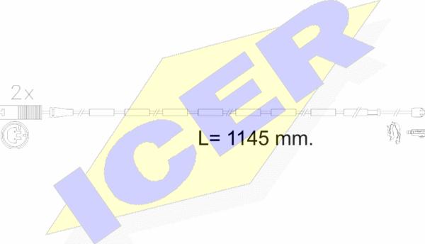 Icer 610607 E C - Предупредителен контактен сензор, износване на накладките vvparts.bg