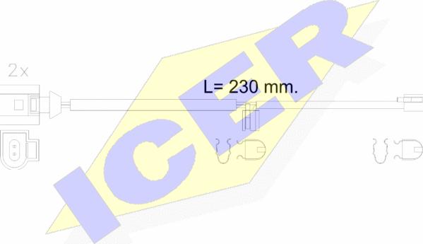 Icer 610611 E C - Предупредителен контактен сензор, износване на накладките vvparts.bg