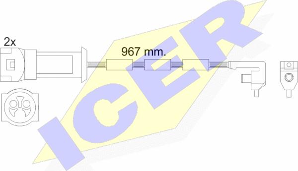 Icer 610069 E C - Предупредителен контактен сензор, износване на накладките vvparts.bg