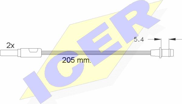 Icer 610185 E C - Предупредителен контактен сензор, износване на накладките vvparts.bg