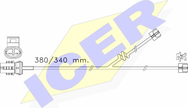 Icer 610356 E C - Предупредителен контактен сензор, износване на накладките vvparts.bg