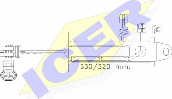 Icer 610361 E C - Предупредителен контактен сензор, износване на накладките vvparts.bg