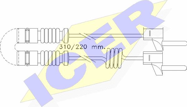 Icer 610221 E C - Предупредителен контактен сензор, износване на накладките vvparts.bg