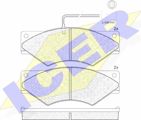 Icer 140965 - Комплект спирачно феродо, дискови спирачки vvparts.bg