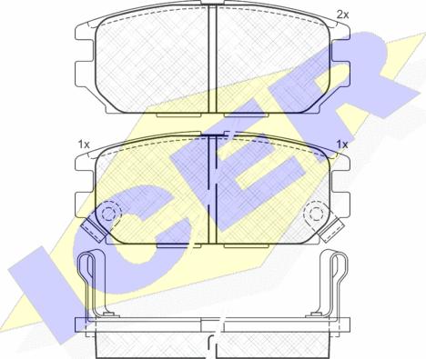 Icer 140983 - Комплект спирачно феродо, дискови спирачки vvparts.bg