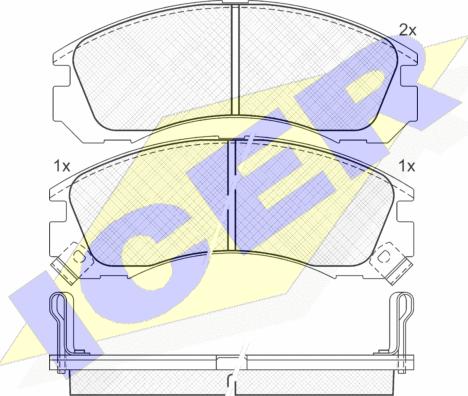 Icer 140979 - Комплект спирачно феродо, дискови спирачки vvparts.bg